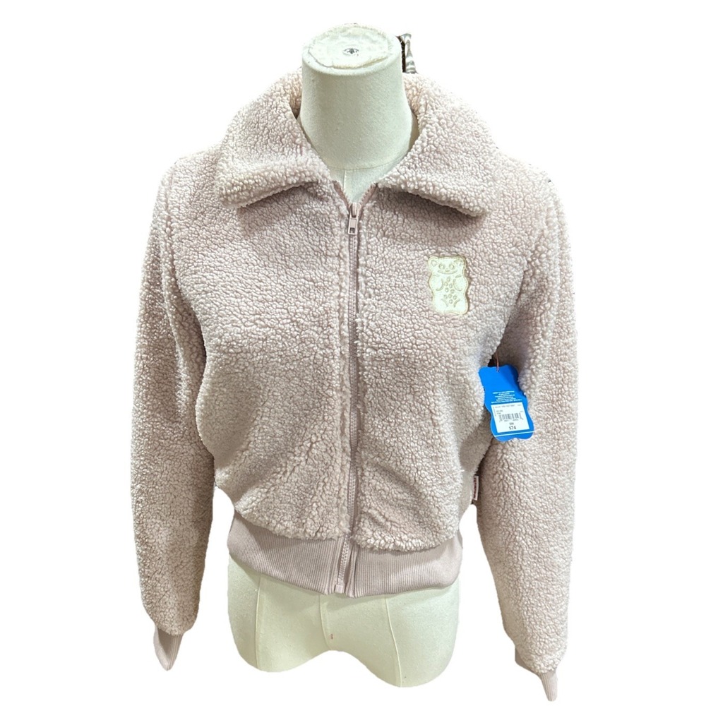 Haribo Bear Fleece Womens Juniors Small Full Zip Sweatshirt Pink